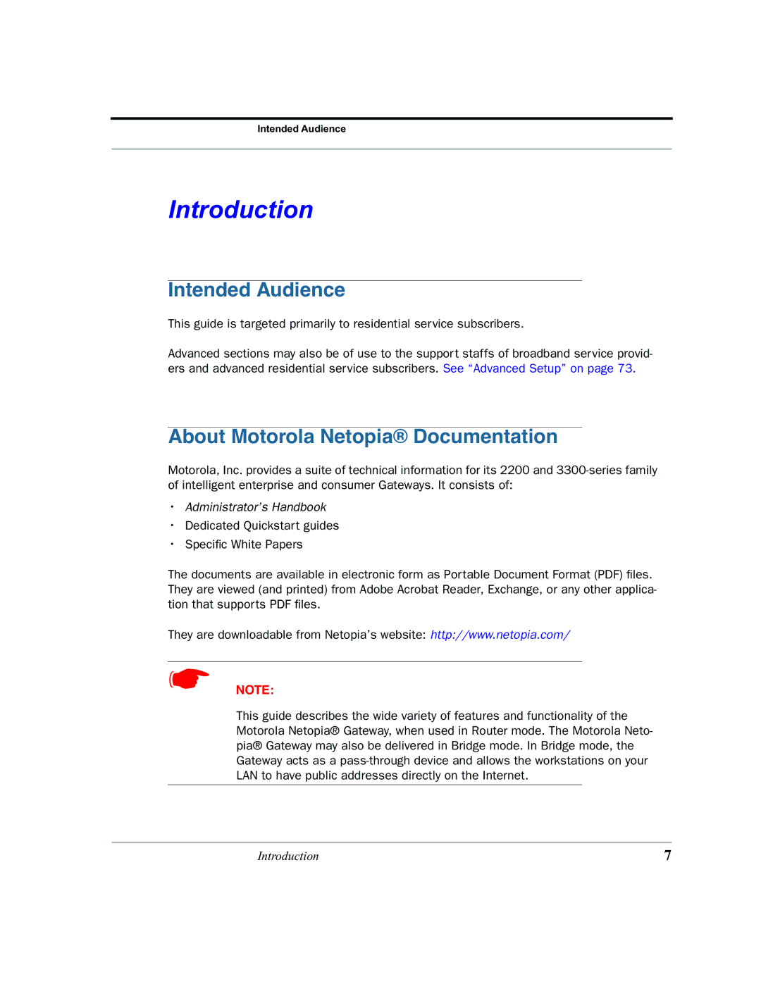 Motorola 7.7.4 manual Introduction 