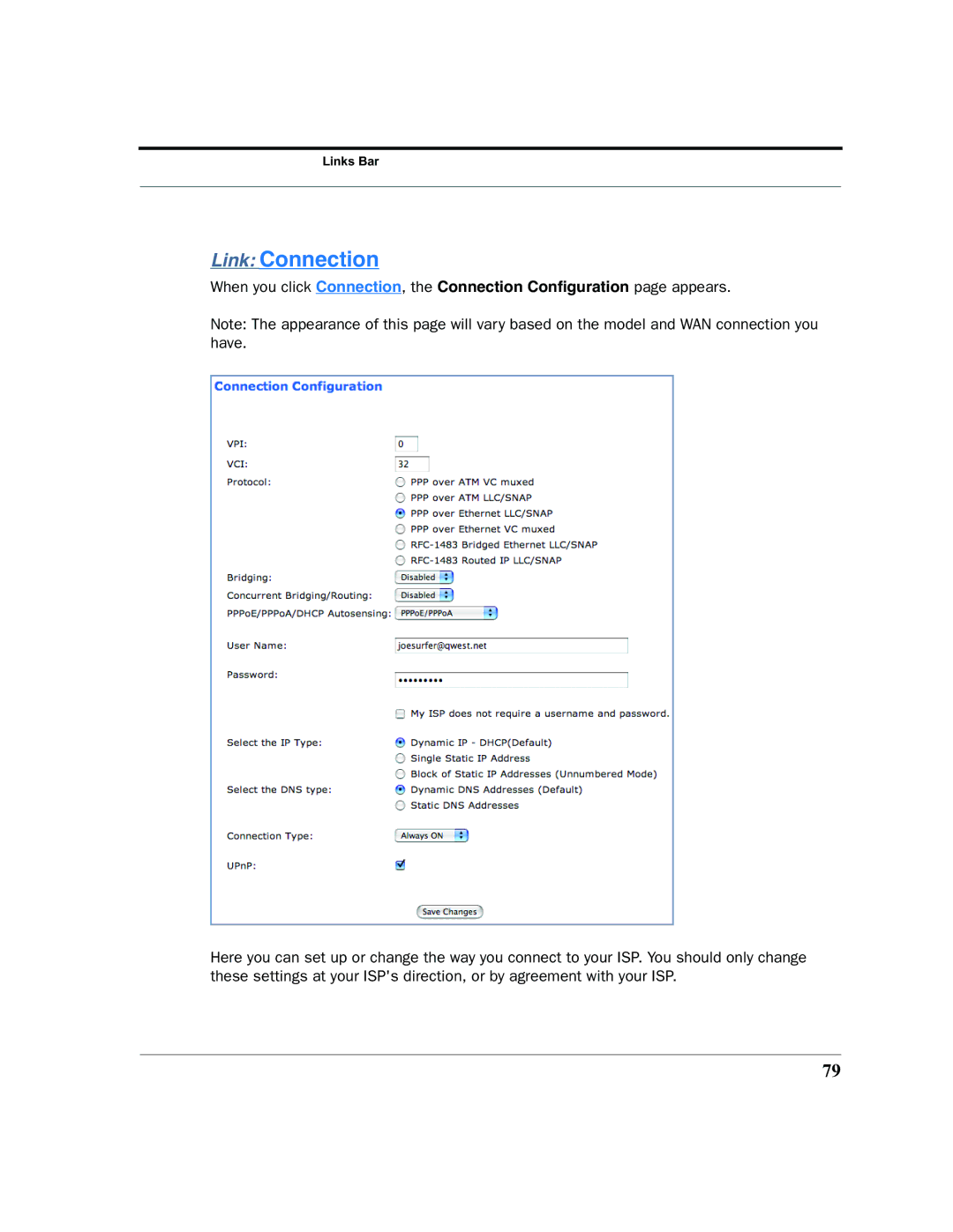 Motorola 7.7.4 manual Link Connection 