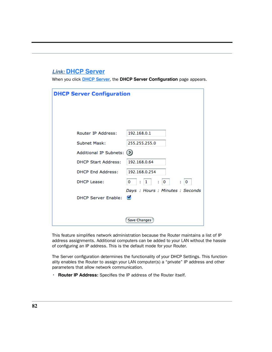 Motorola 7.7.4 manual Link Dhcp Server 