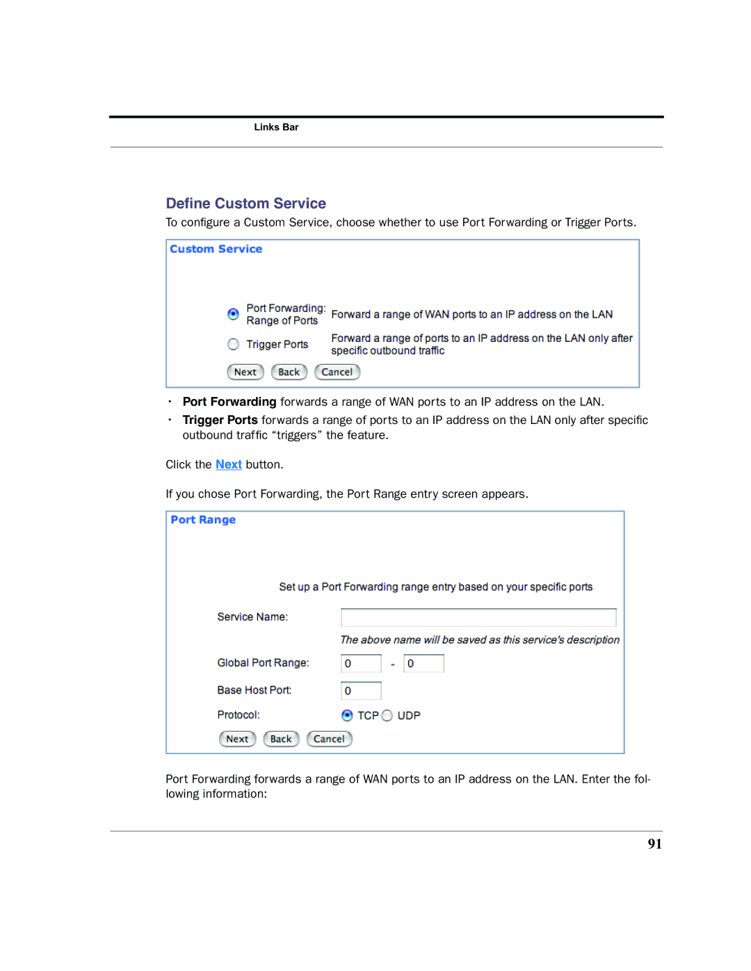 Motorola 7.7.4 manual Deﬁne Custom Service 