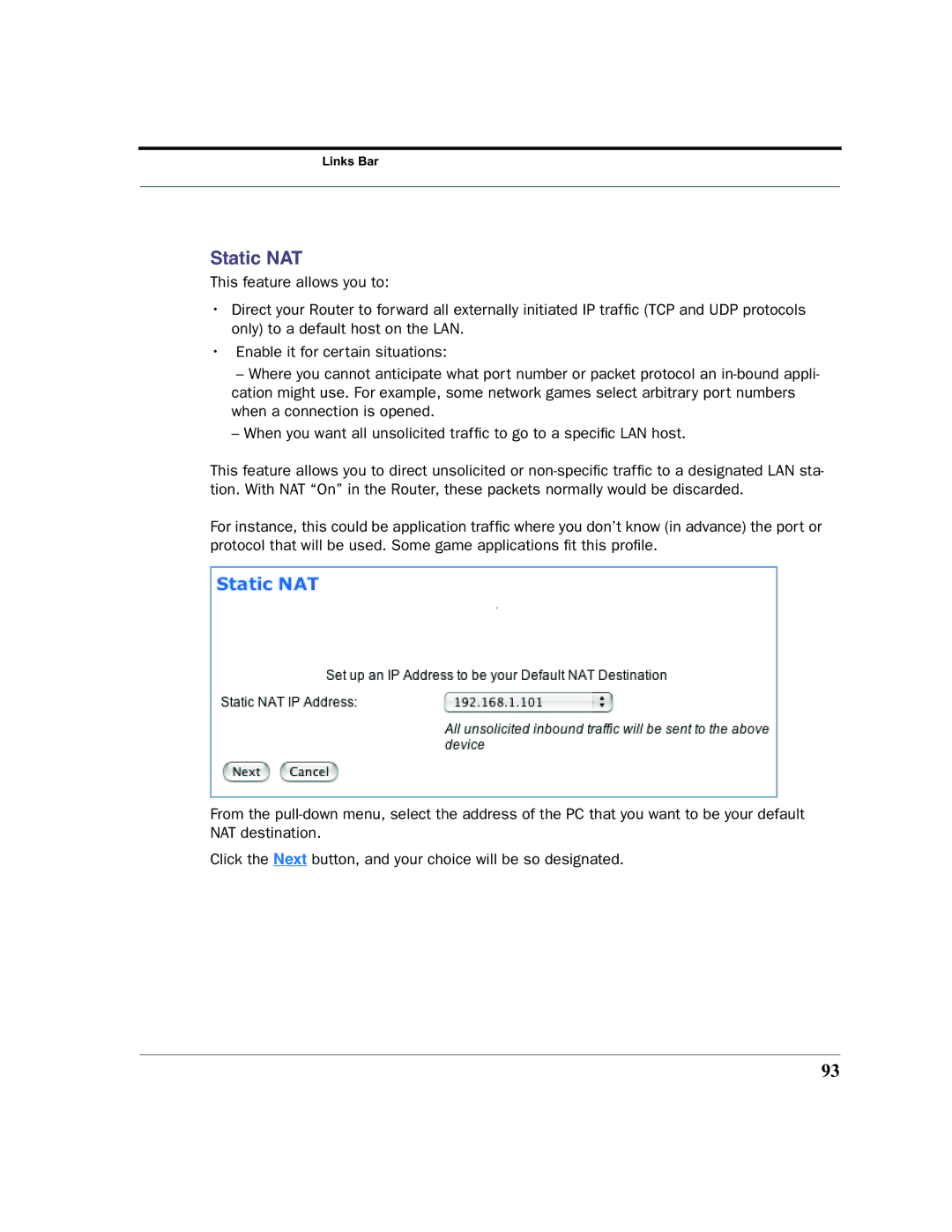 Motorola 7.7.4 manual Static NAT 