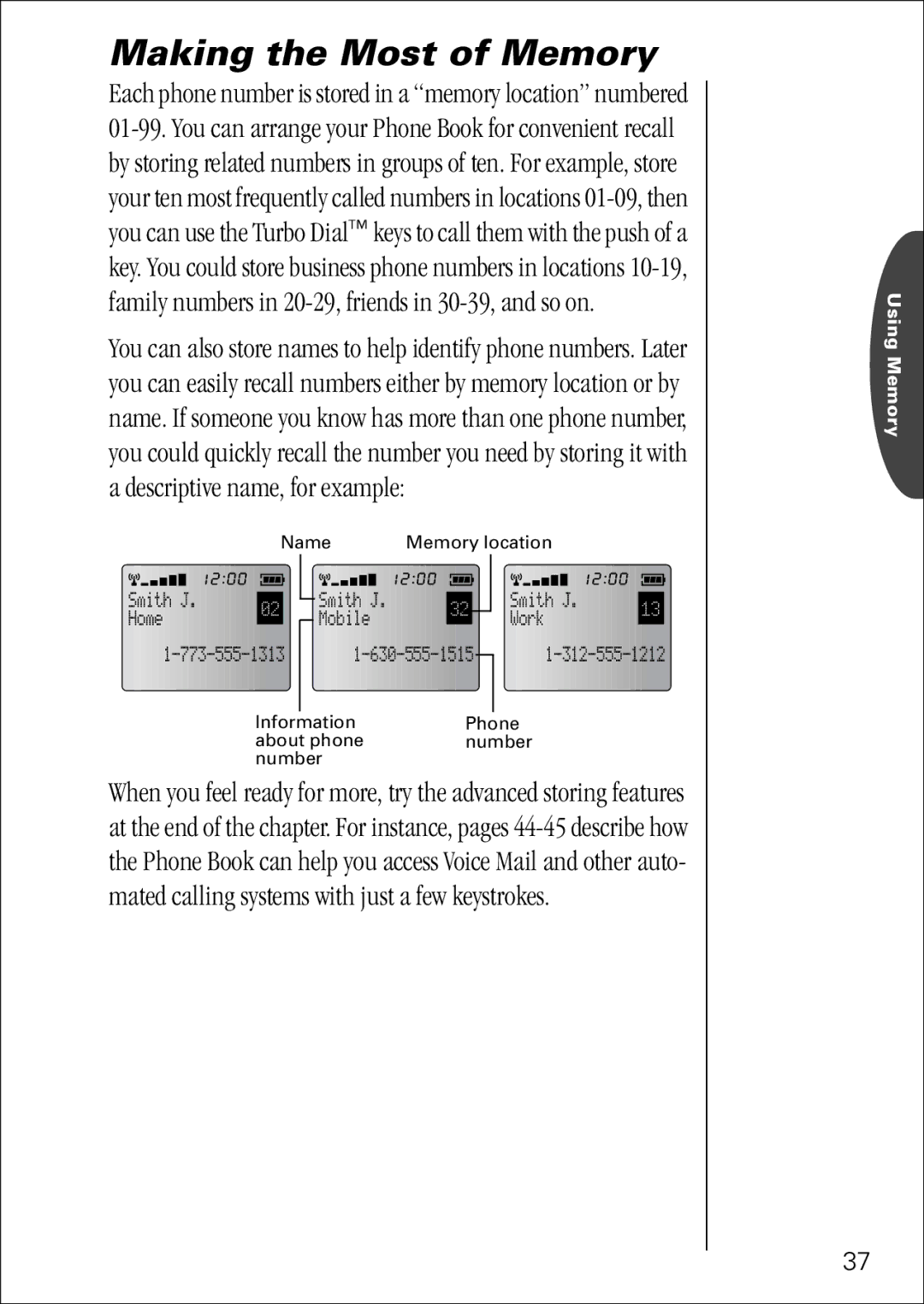 Motorola 7760 specifications Making the Most of Memory 