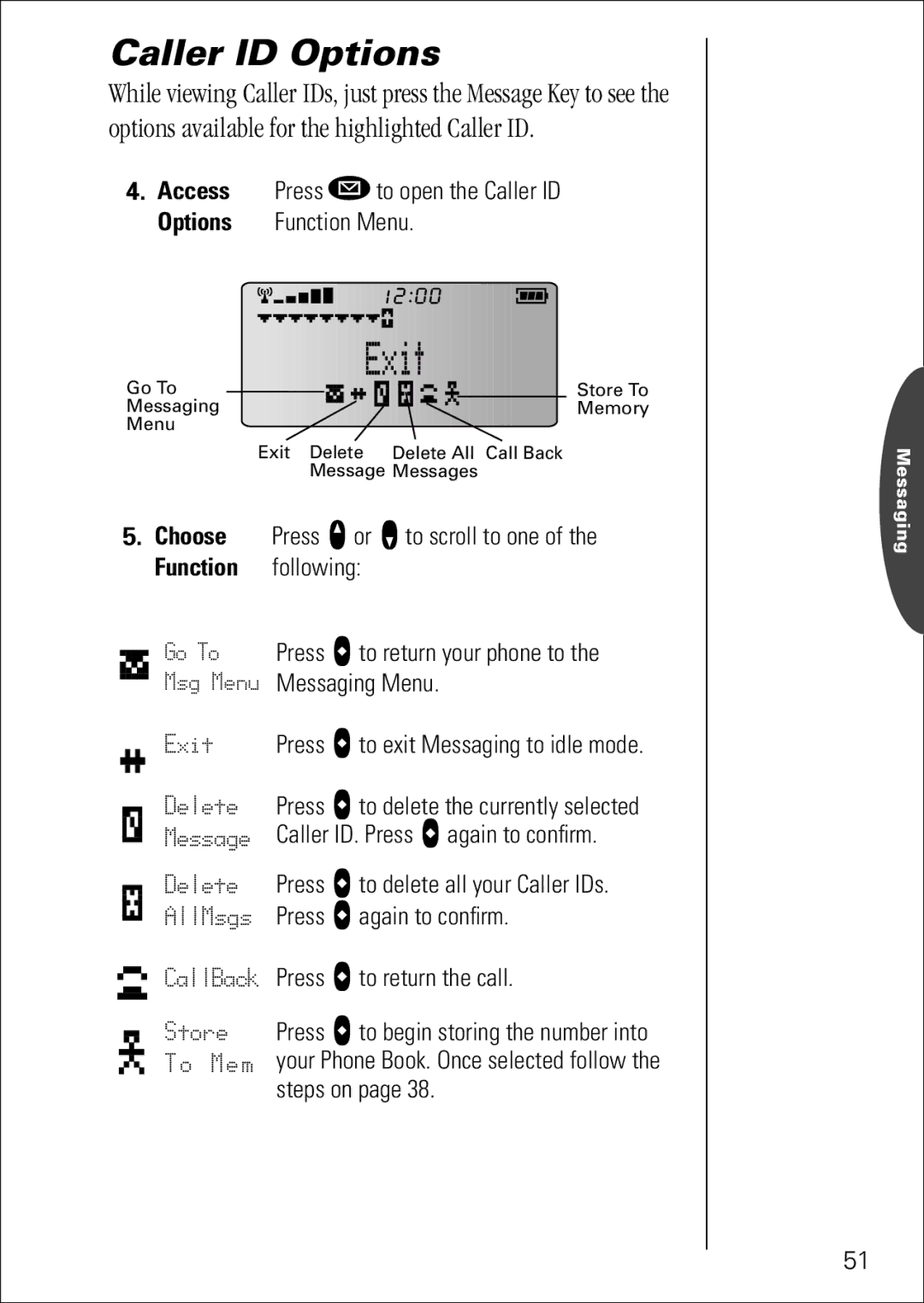 Motorola 7760 specifications Caller ID Options 