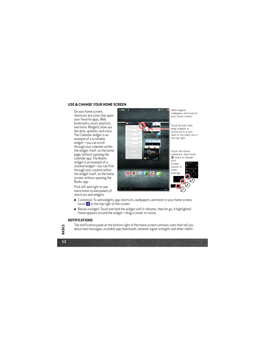 Motorola 8.2 manual Use & Change Your Home Screen, Notifications 