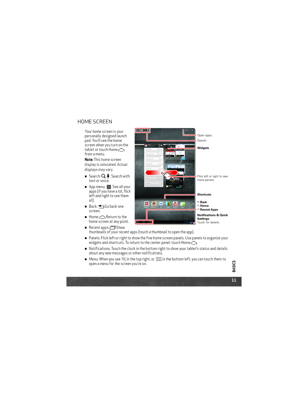 Motorola 8.2 manual Widgets 