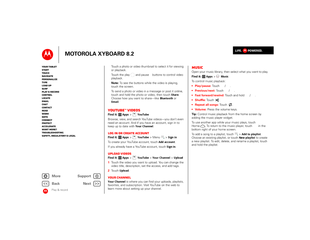 Motorola 8.2 manual YouTube videos, Music, Log in or create account, Upload videos, Your channel 