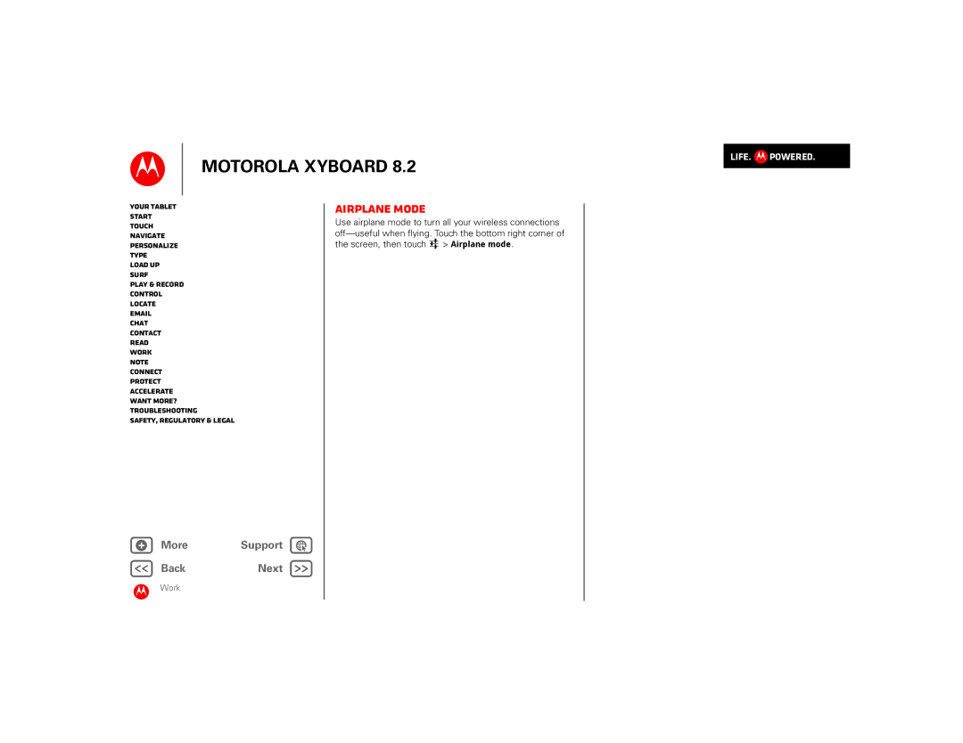 Motorola 8.2 manual Airplane mode 