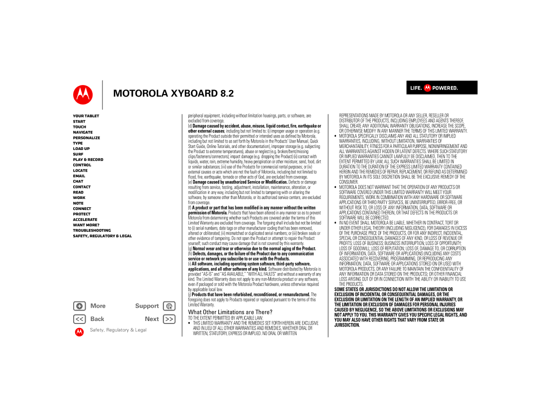 Motorola 8.2 manual What Other Limitations are There?, To the Extent Permitted by Applicable LAW 