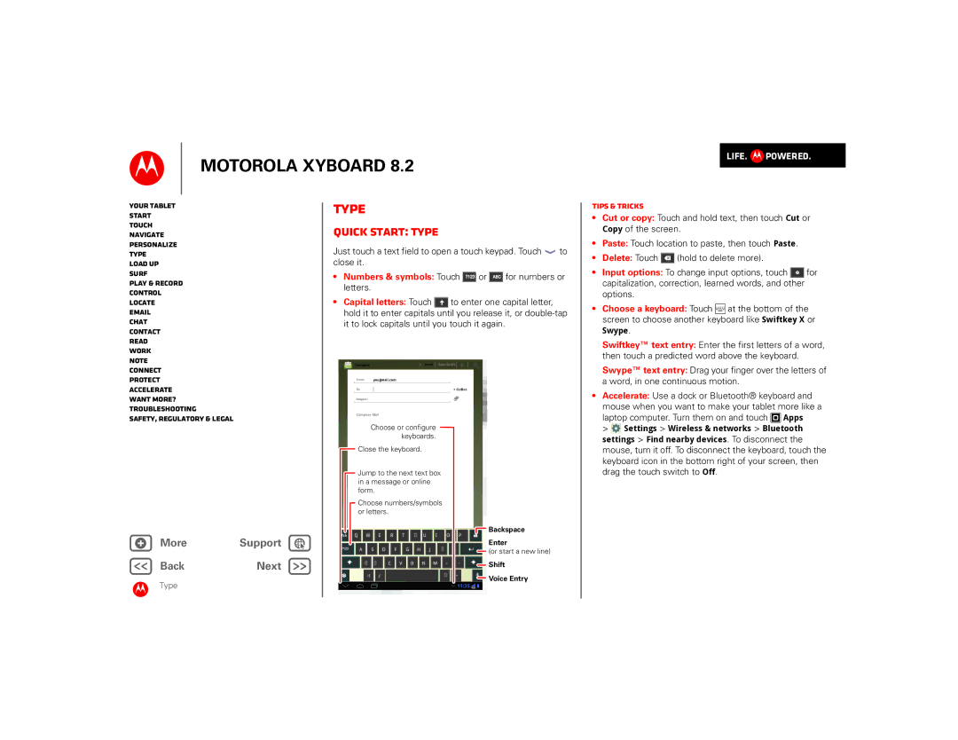 Motorola 8.2 manual Quick start Type 