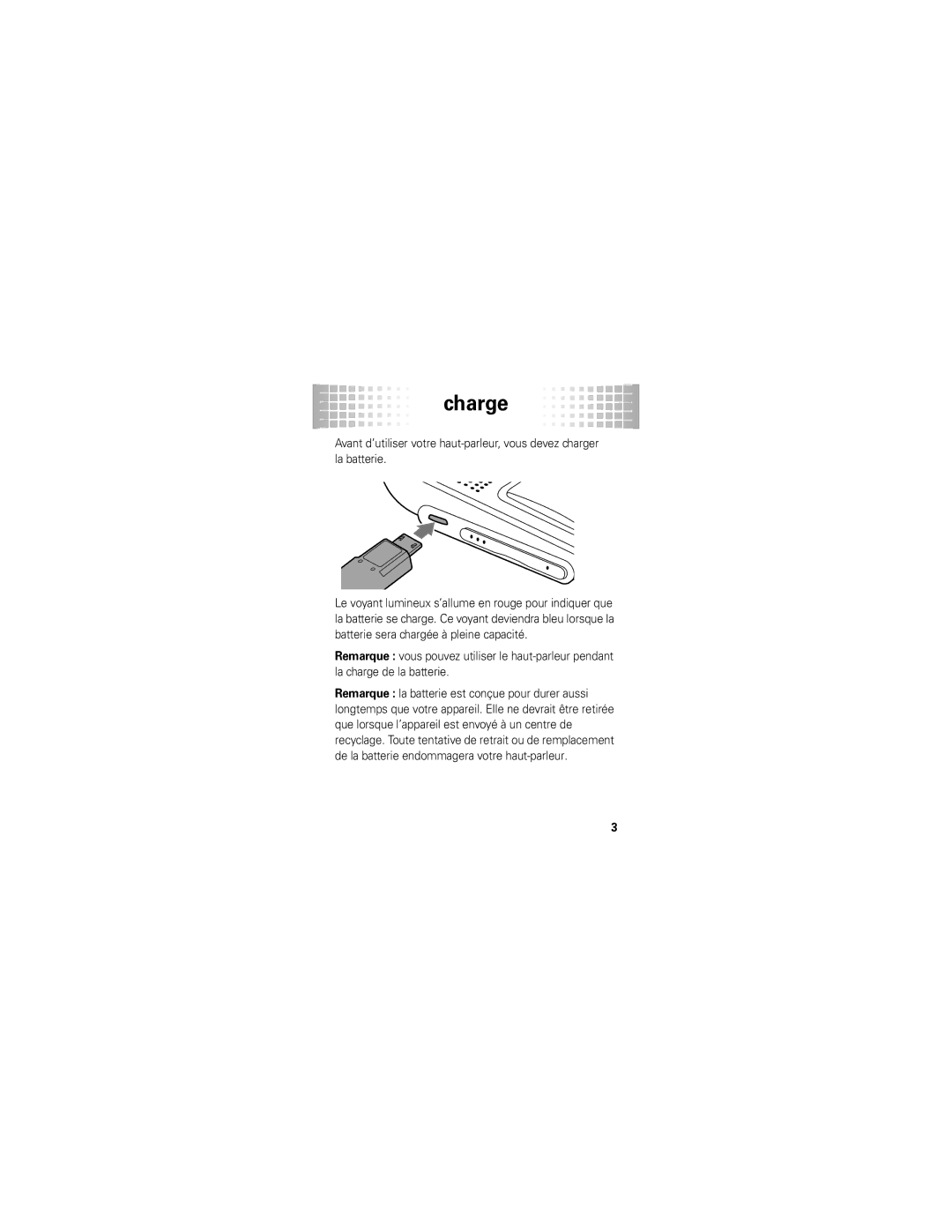 Motorola T325, 89345N quick start Charge 