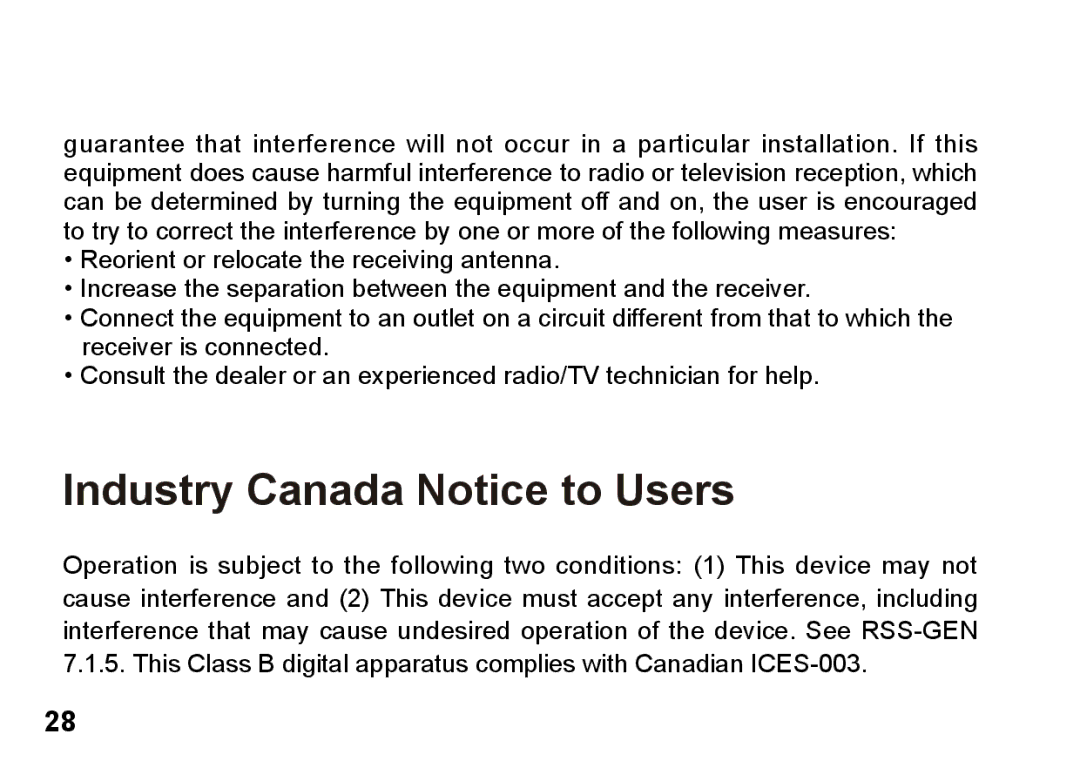 Motorola 89419n manual Industry Canada Notice to Users 