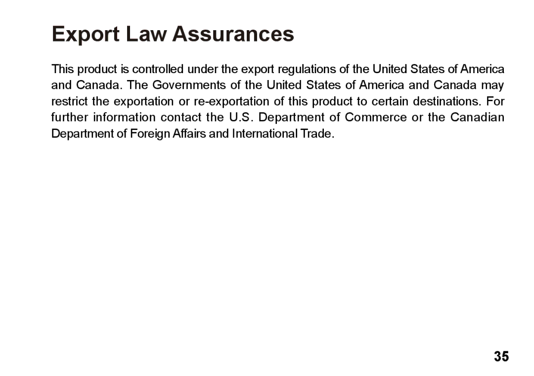 Motorola 89419n manual Export Law Assurances 