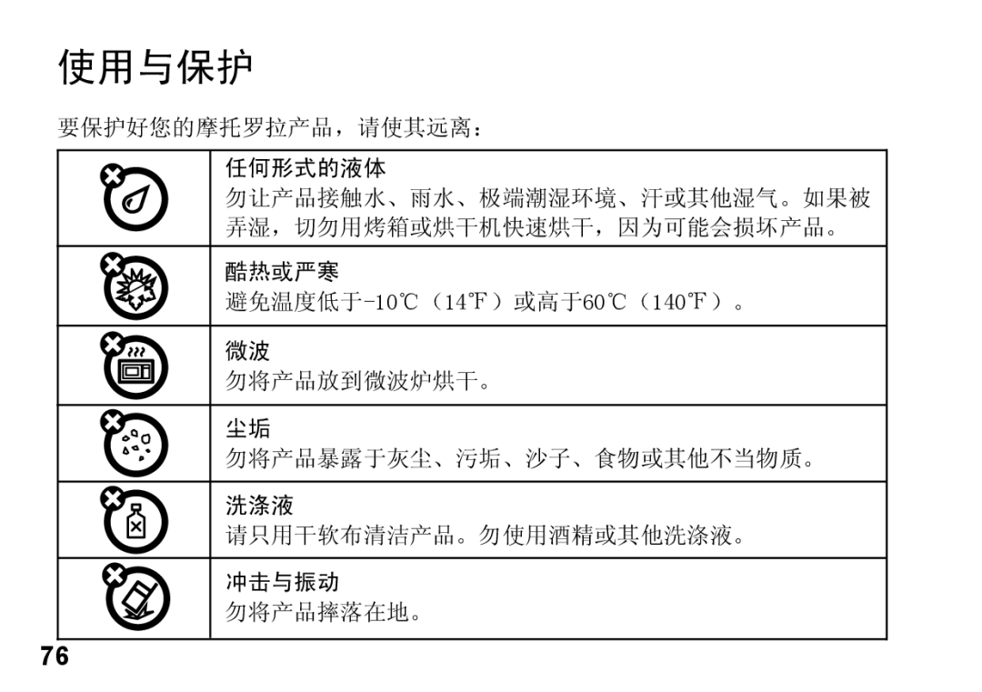 Motorola 89419n manual 使用与保护 