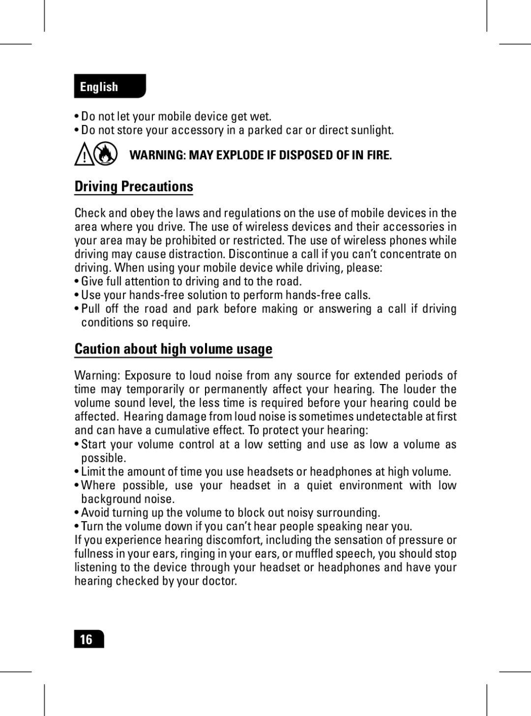 Motorola 89439N manual Driving Precautions 