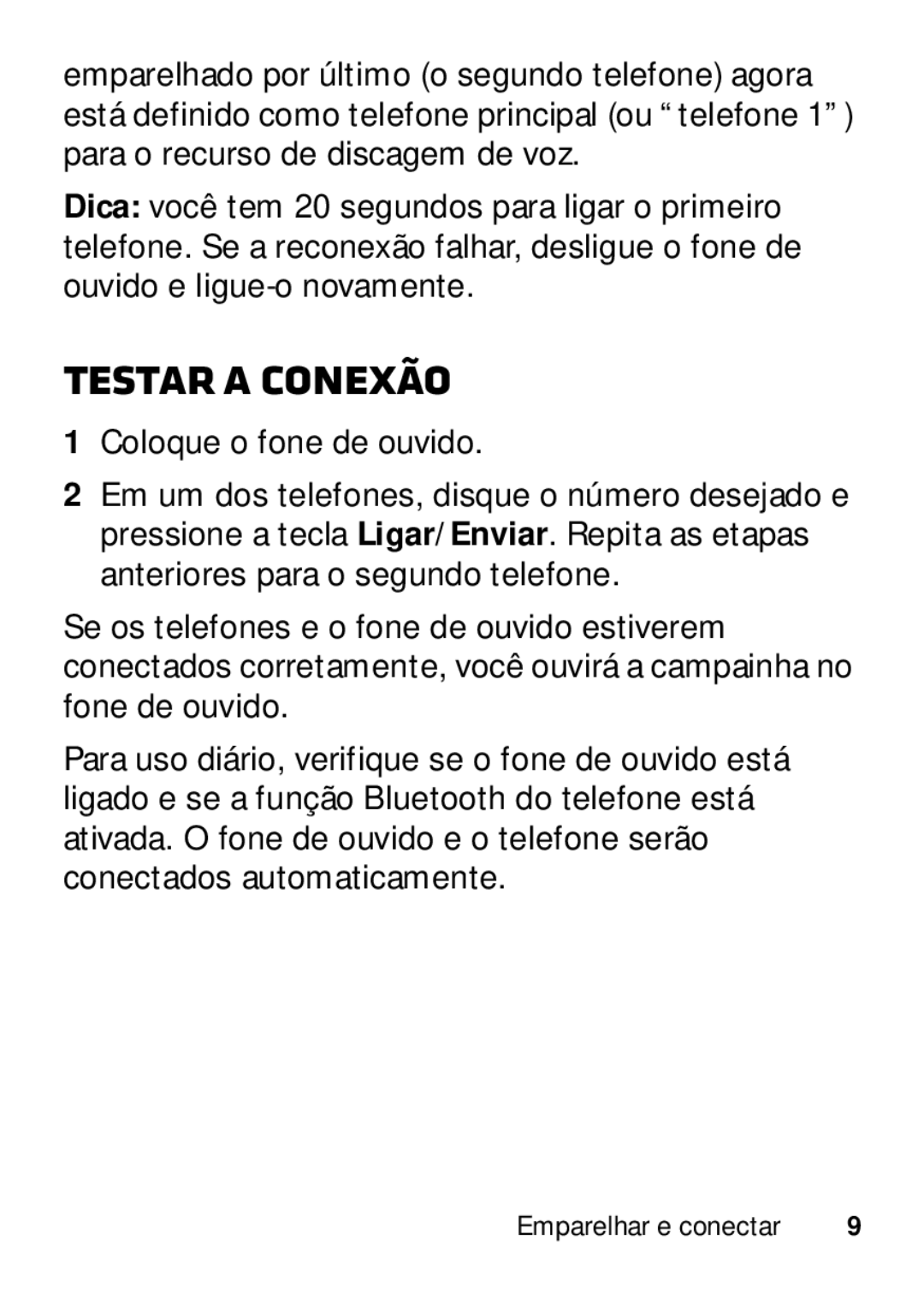 Motorola 89484N manual Testar a conexão 