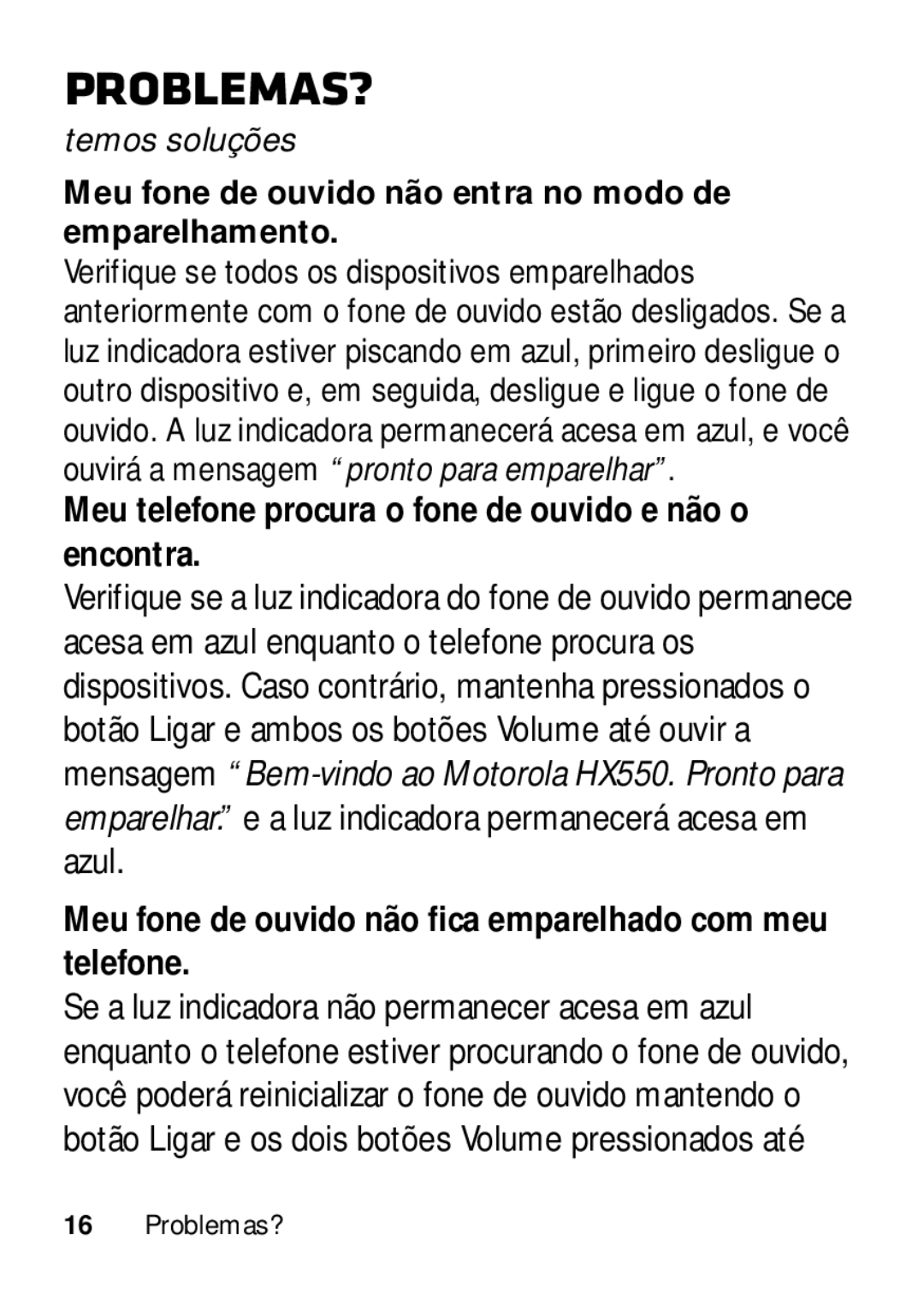 Motorola 89484N manual Problemas?, Temos soluções 