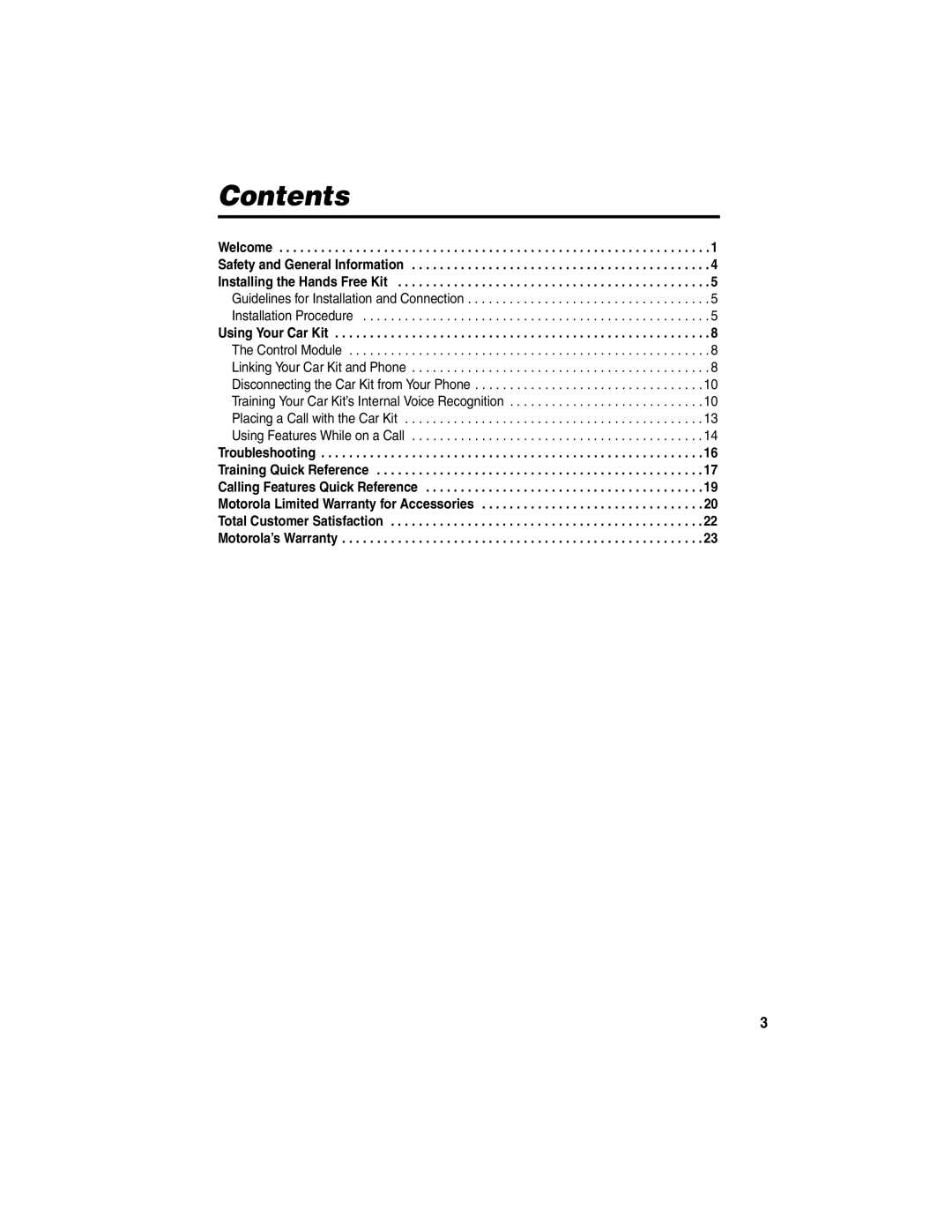 Motorola 89589N manual Contents 