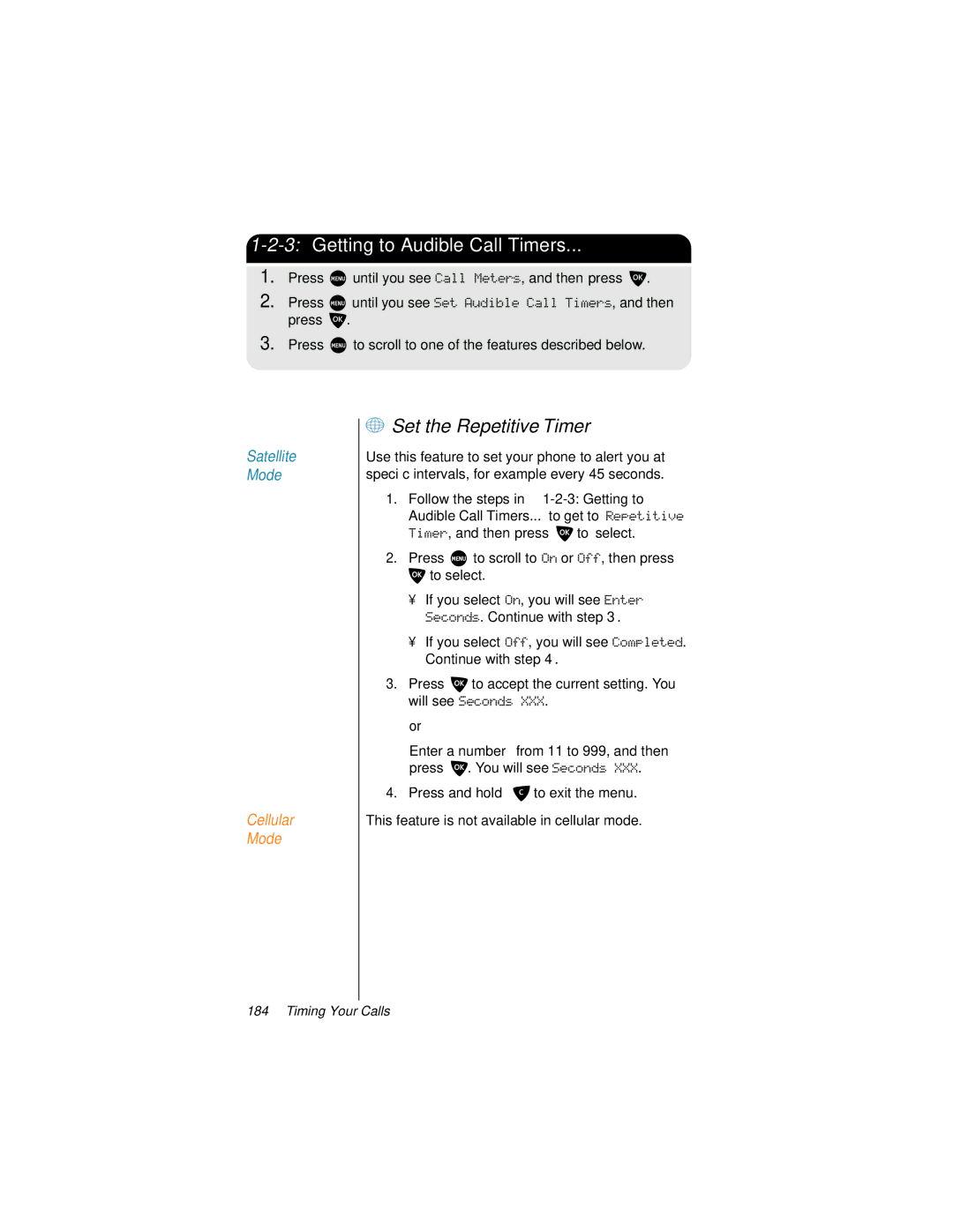 Motorola 9500 manual + Set the Repetitive Timer 