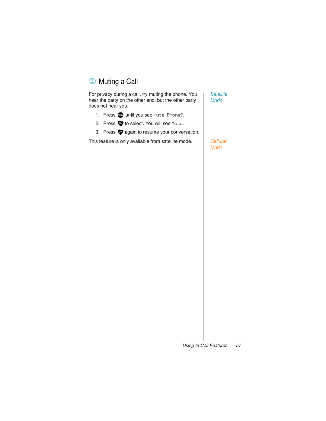 Motorola 9500 manual + Muting a Call 