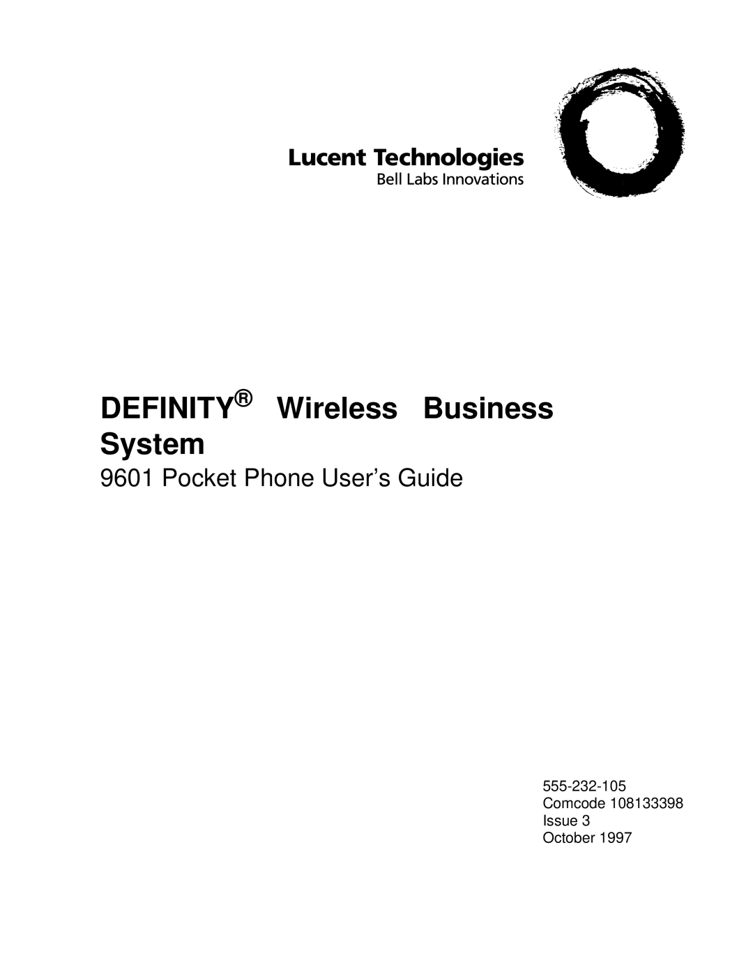 Motorola 9601 manual Definity Wireless Business System 