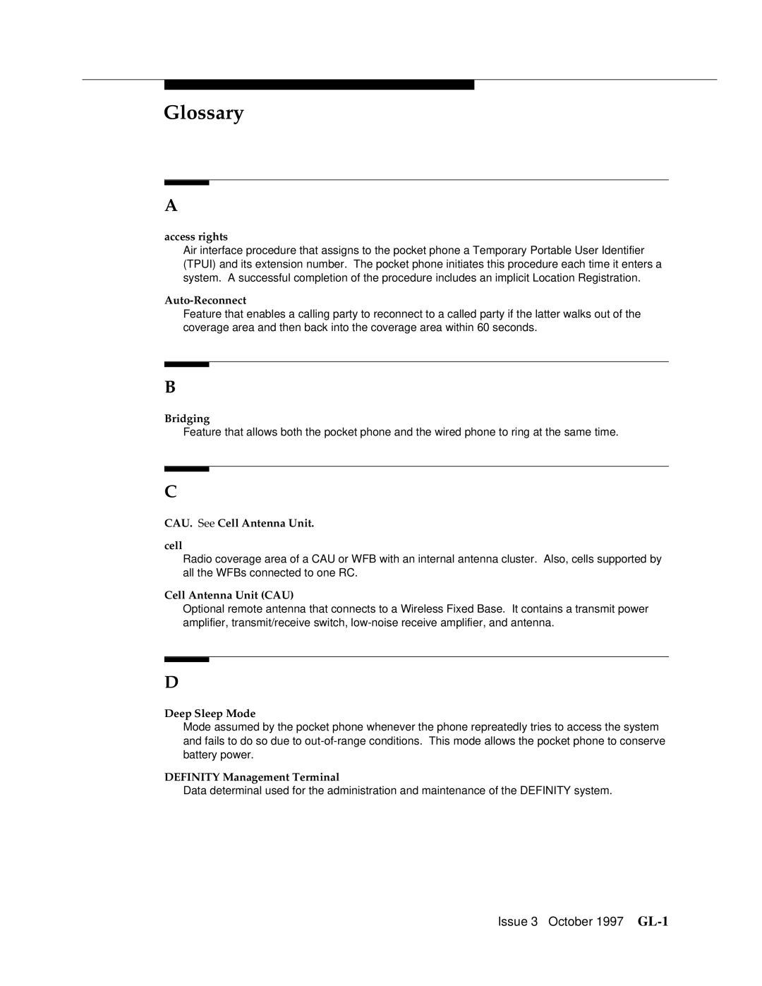 Motorola 9601 manual GlossaryGL 