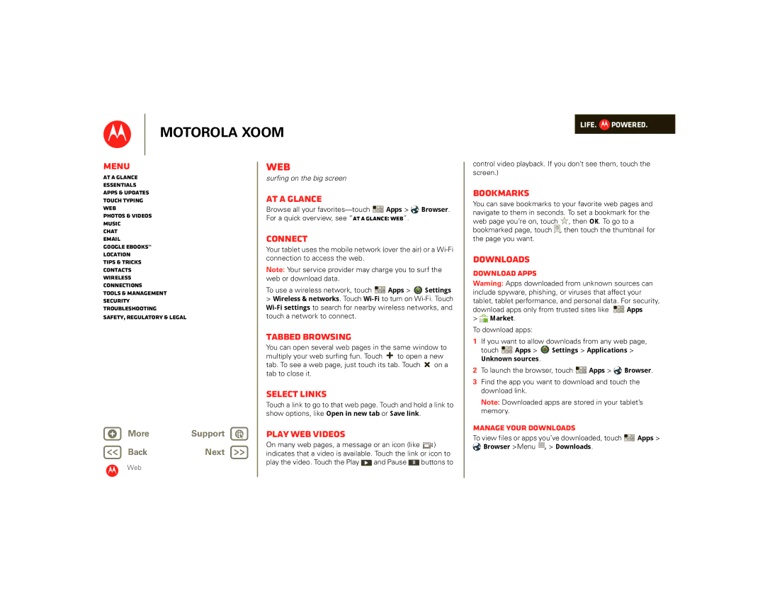 Motorola SJ1558RA, 990000745, 00001NARGNLX manual Web 