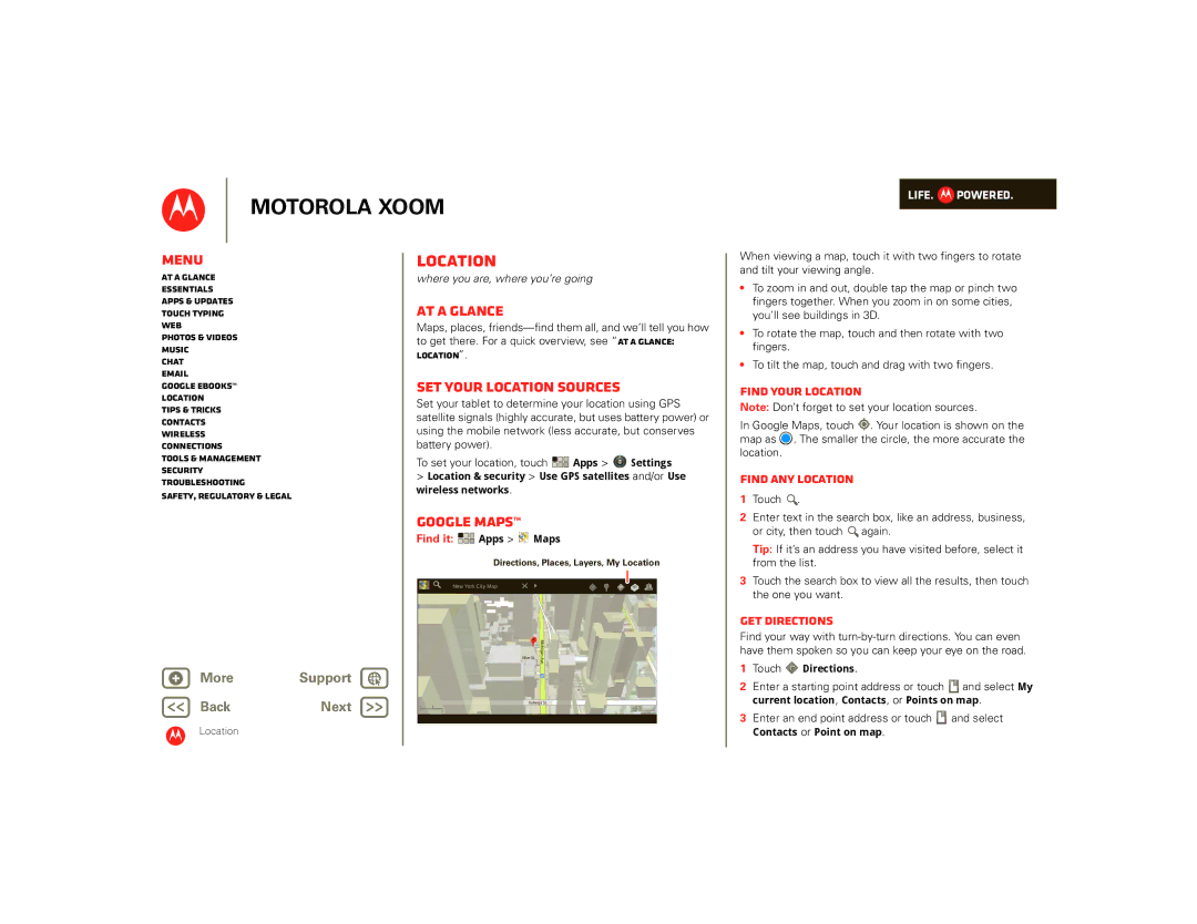 Motorola SJ1558RA, 990000745, 00001NARGNLX manual Location, Set your location sources, Google Maps 