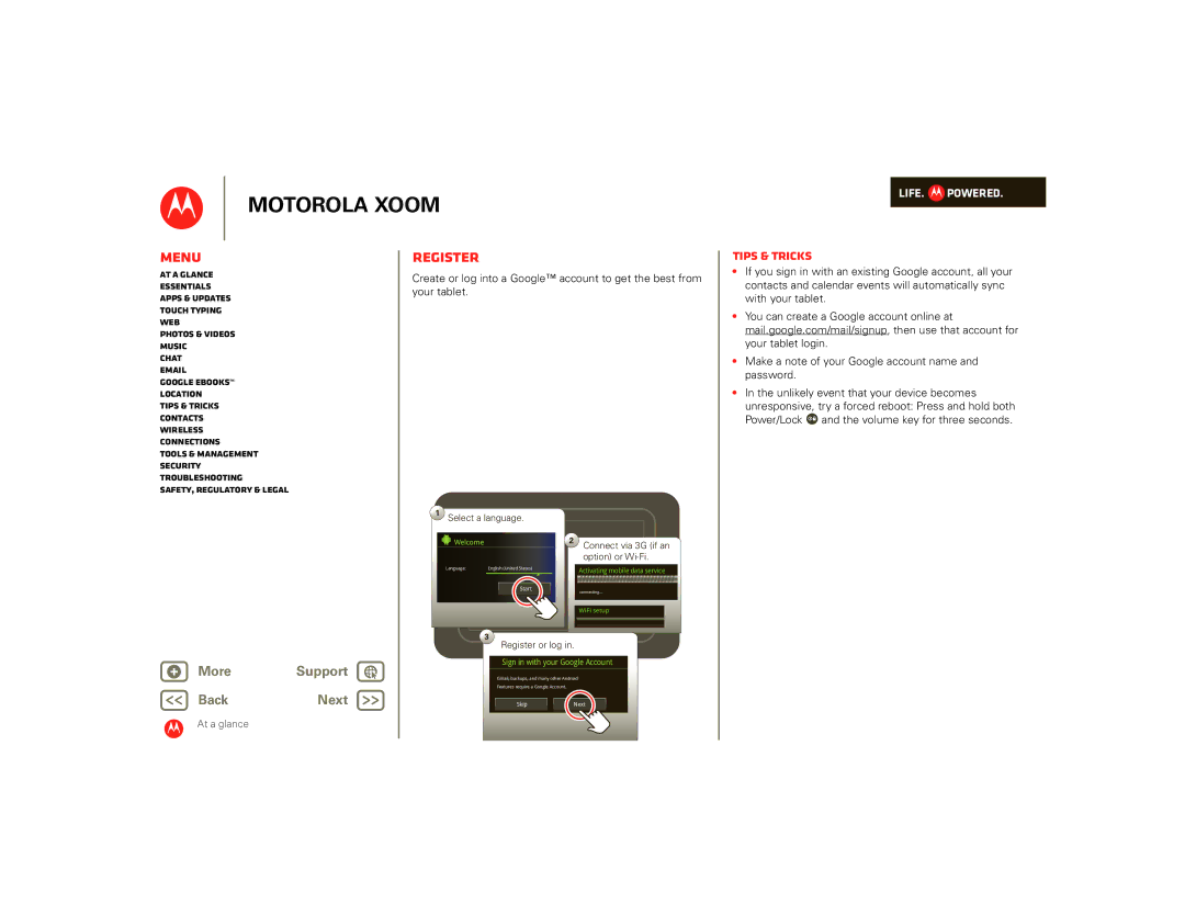 Motorola 00001NARGNLX, 990000745, SJ1558RA manual Register, Volume key for three seconds 