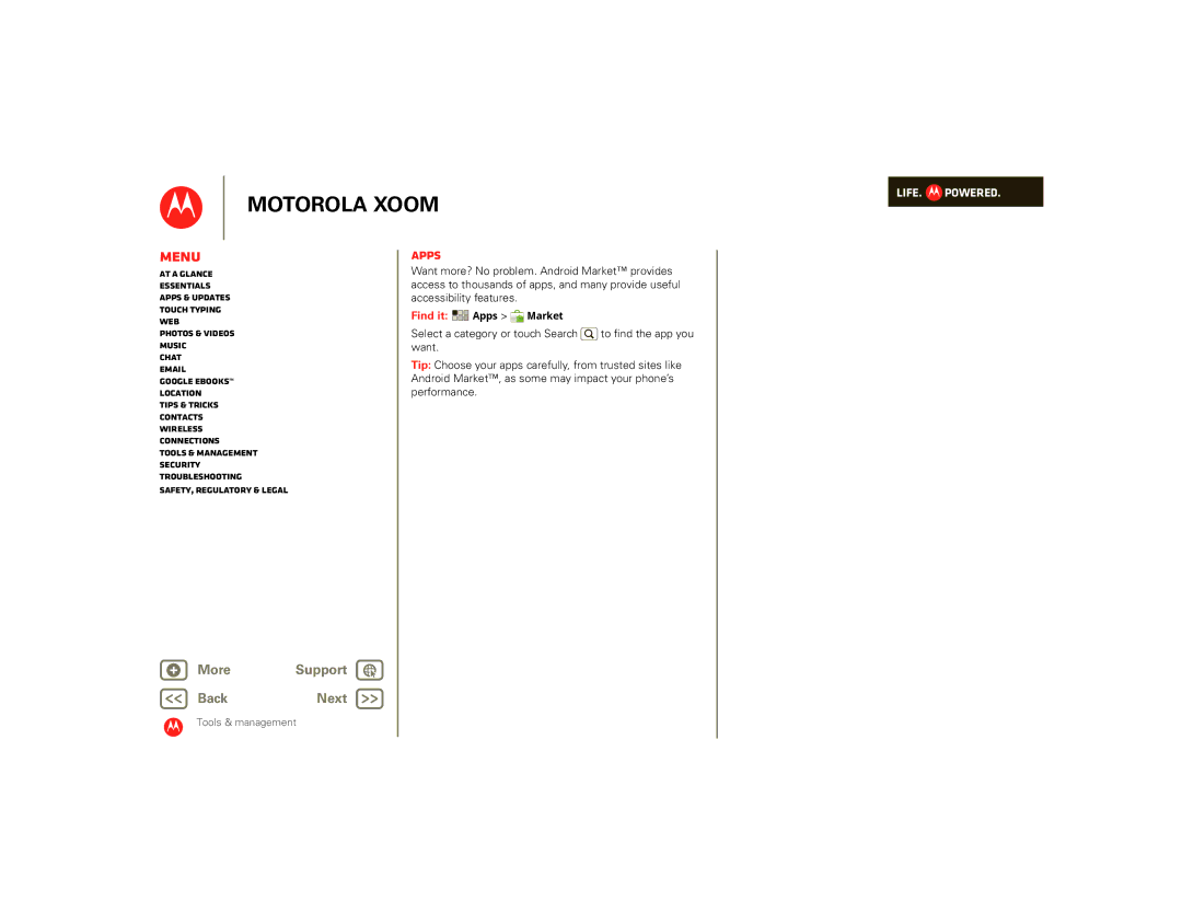 Motorola 00001NARGNLX, 990000745, SJ1558RA manual Find it Apps Market 