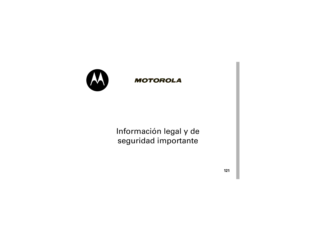 Motorola 9C manual Información legal y de seguridad importante 