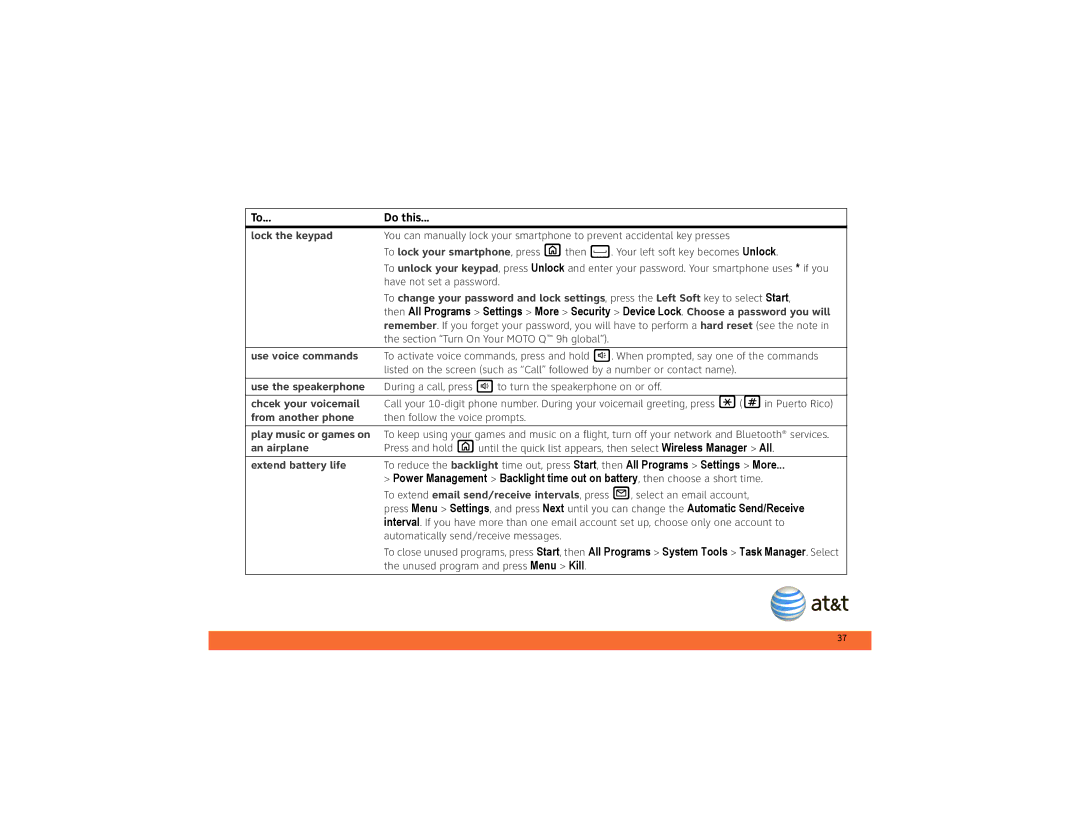 Motorola 9h Global manual Have not set a password, Section Turn On Your Moto Q 9h global, Then follow the voice prompts 