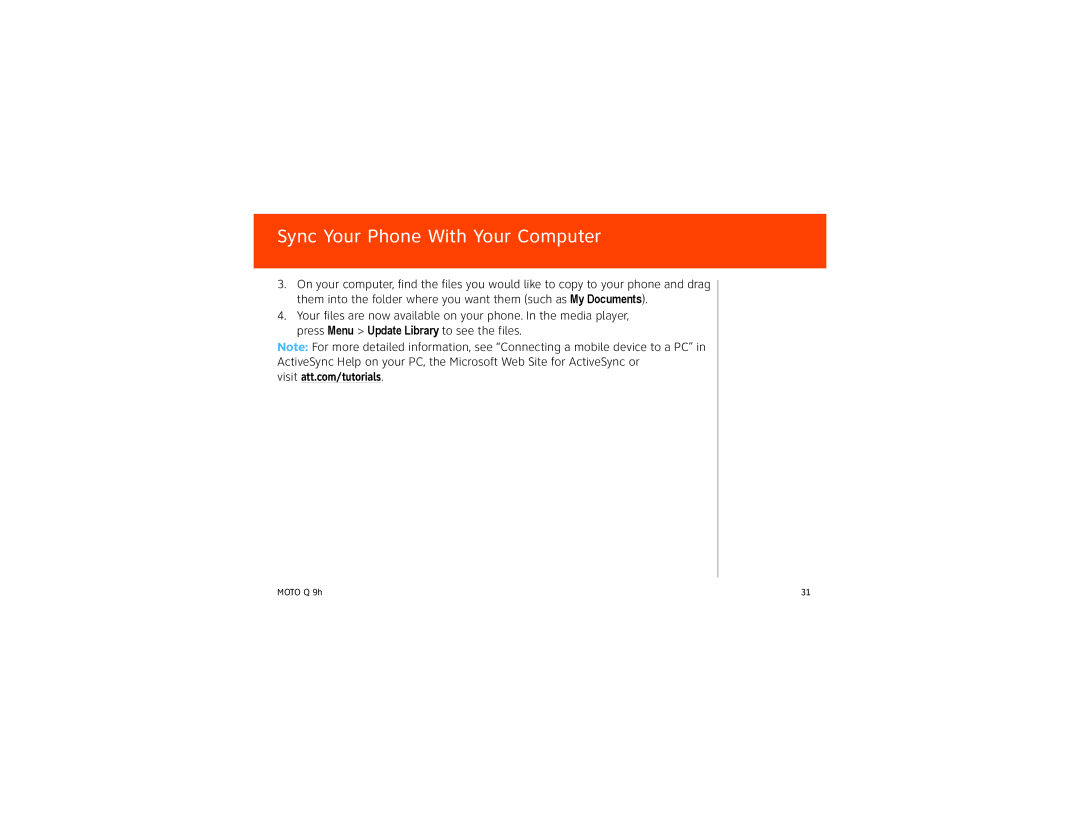 Motorola 9HMOTO manual Sync Your Phone With Your Computer 