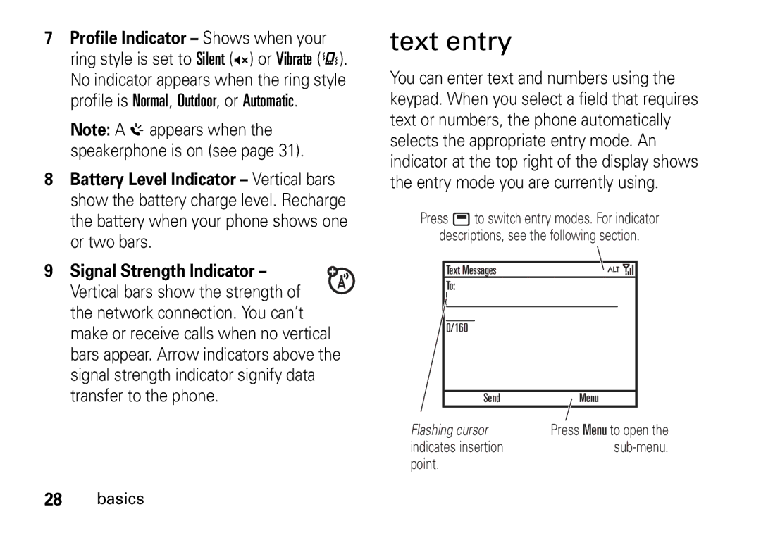 Motorola 9HMOTO manual Text entry 