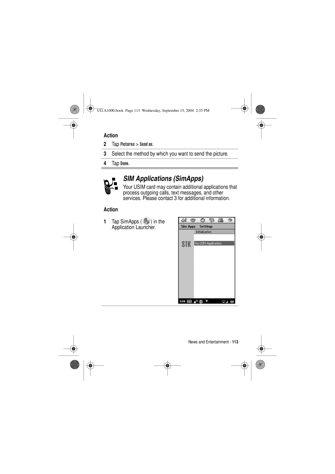 Motorola A1000 manual SIM Applications SimApps 