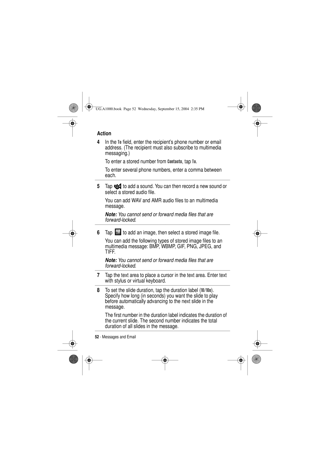 Motorola manual UG.A1000.book Page 52 Wednesday, September 15, 2004 235 PM 