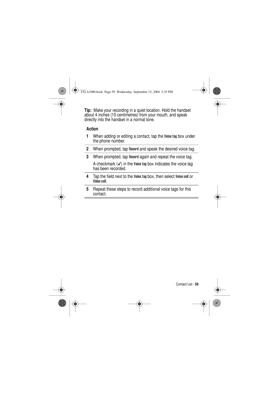 Motorola A1000 manual Video call 