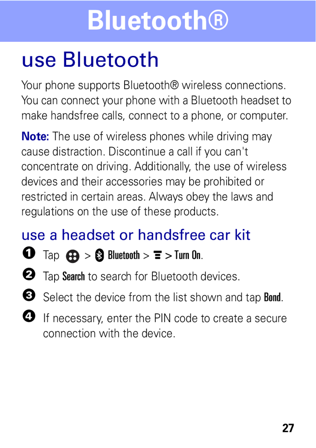 Motorola A1600 manual Use Bluetooth, Use a headset or handsfree car kit 