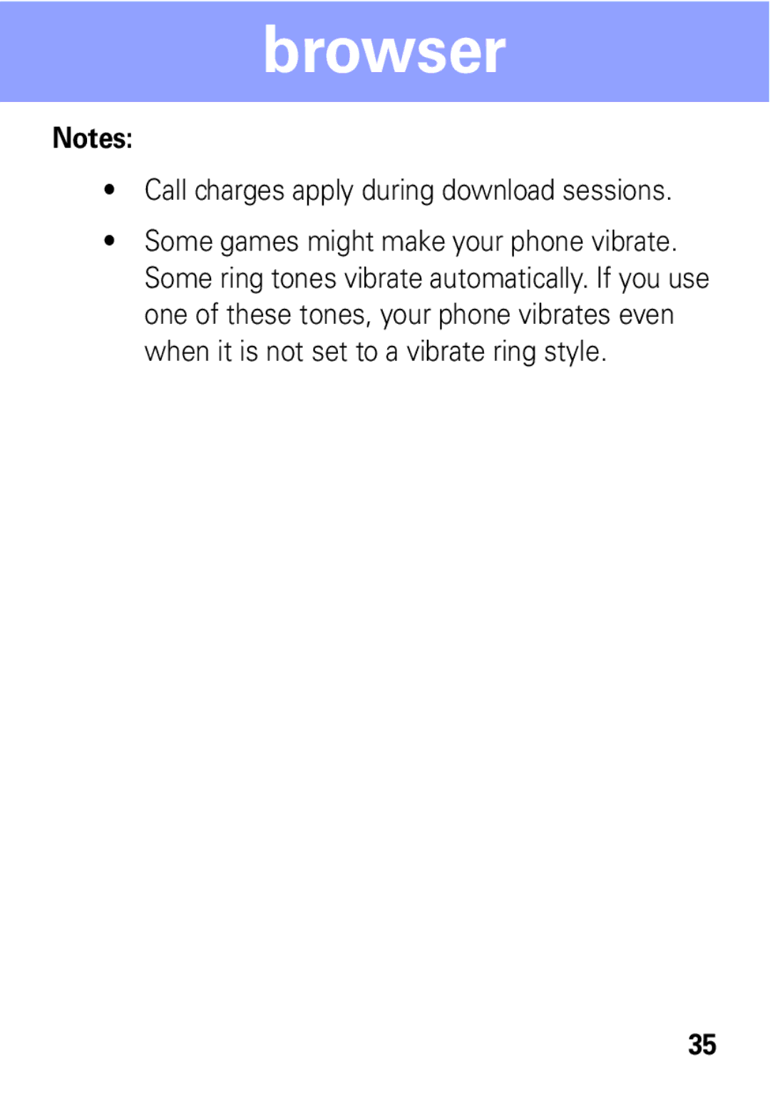 Motorola A1600 manual Call charges apply during download sessions 