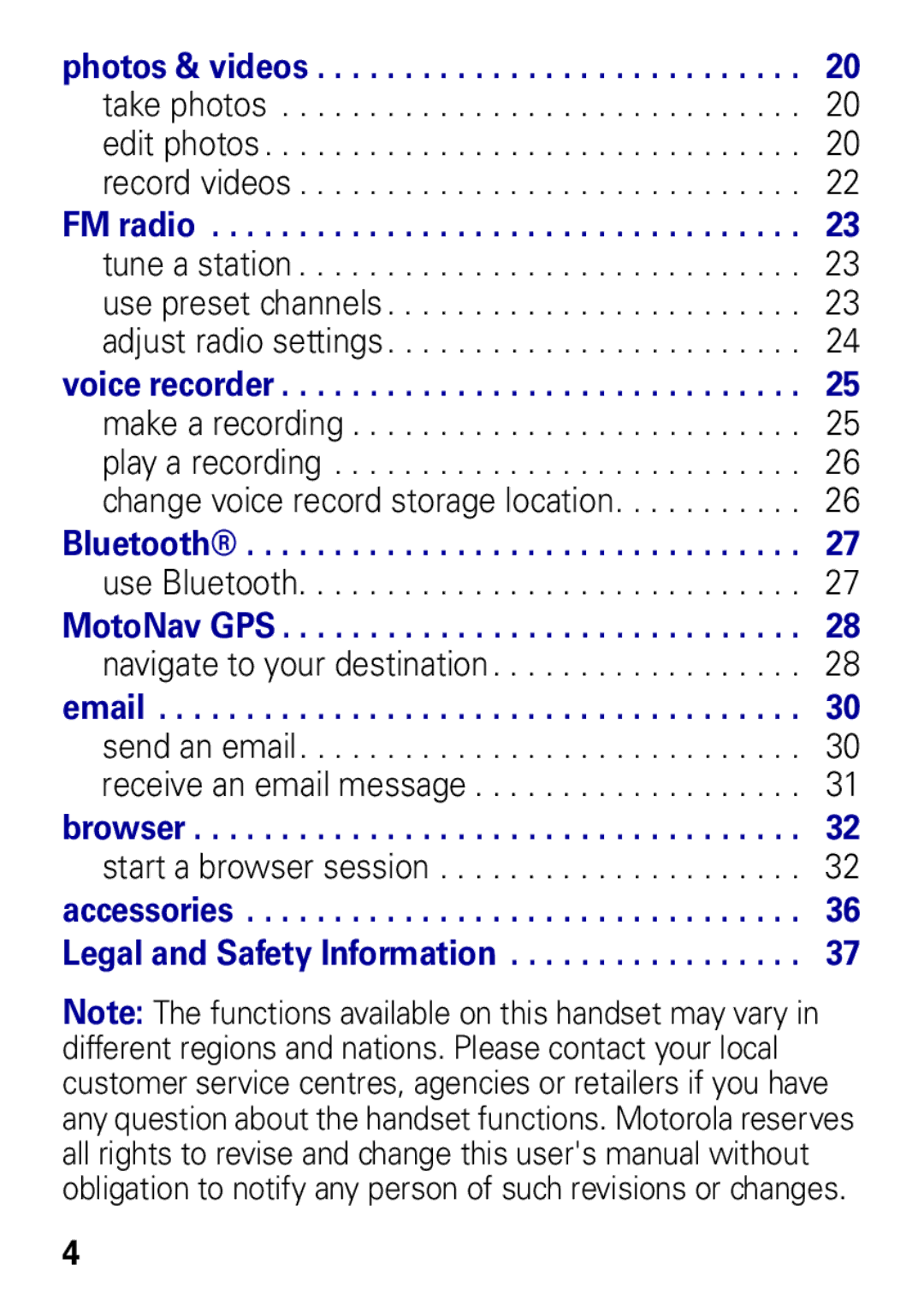 Motorola A1600 manual Bluetooth 