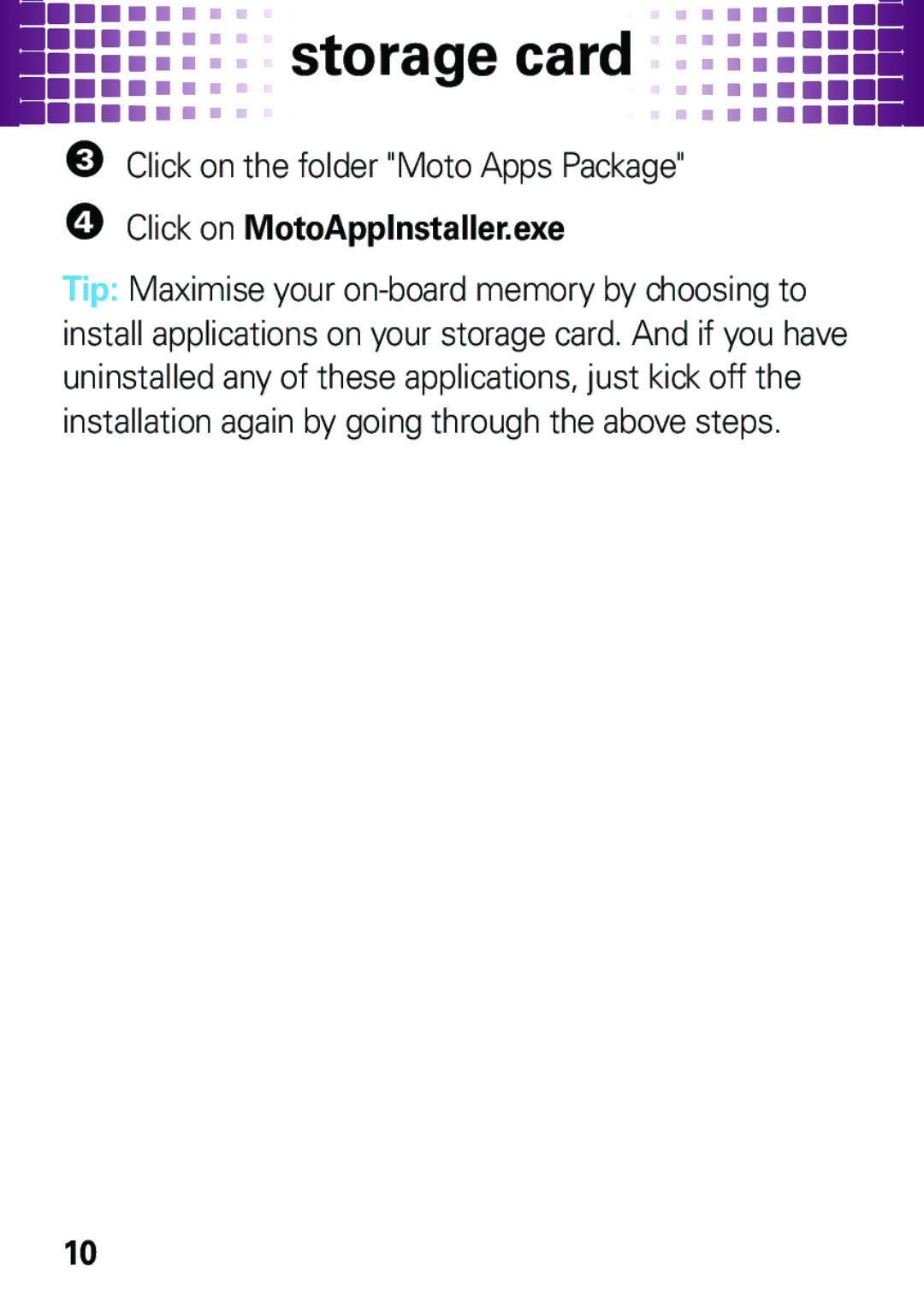 Motorola A3100 manual Click on MotoAppInstaller.exe 