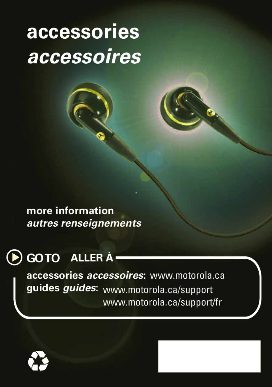 Motorola A455 manual Accessories accessoires 