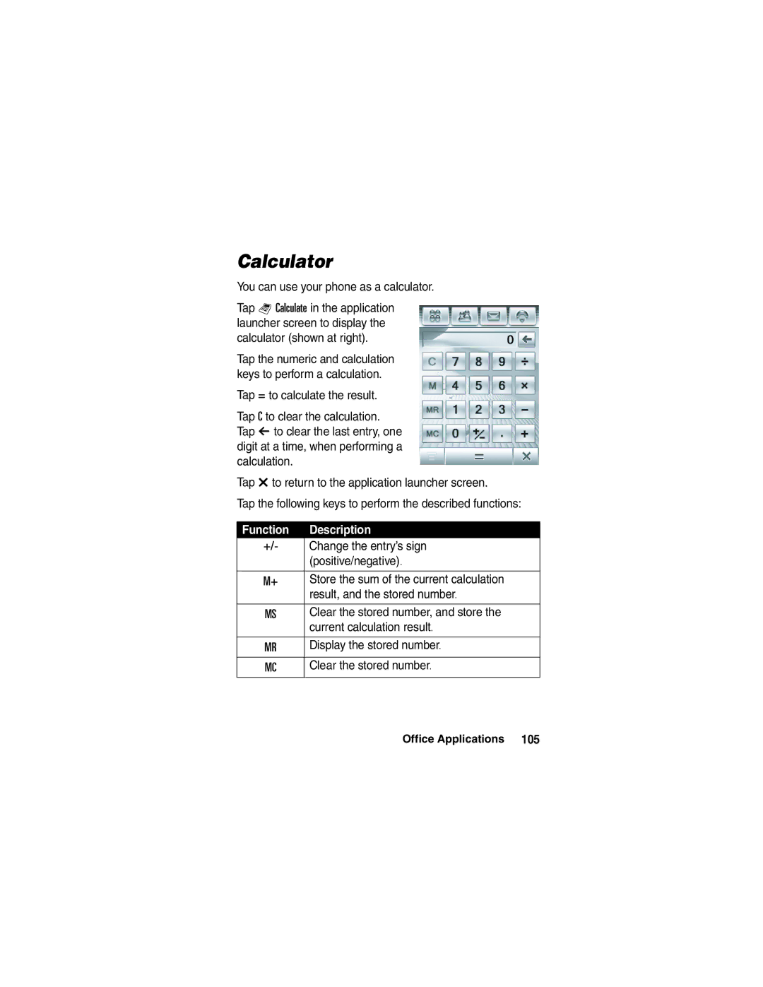 Motorola A780 manual Calculator 