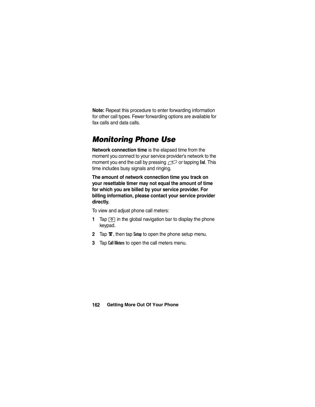 Motorola A780 manual Monitoring Phone Use 