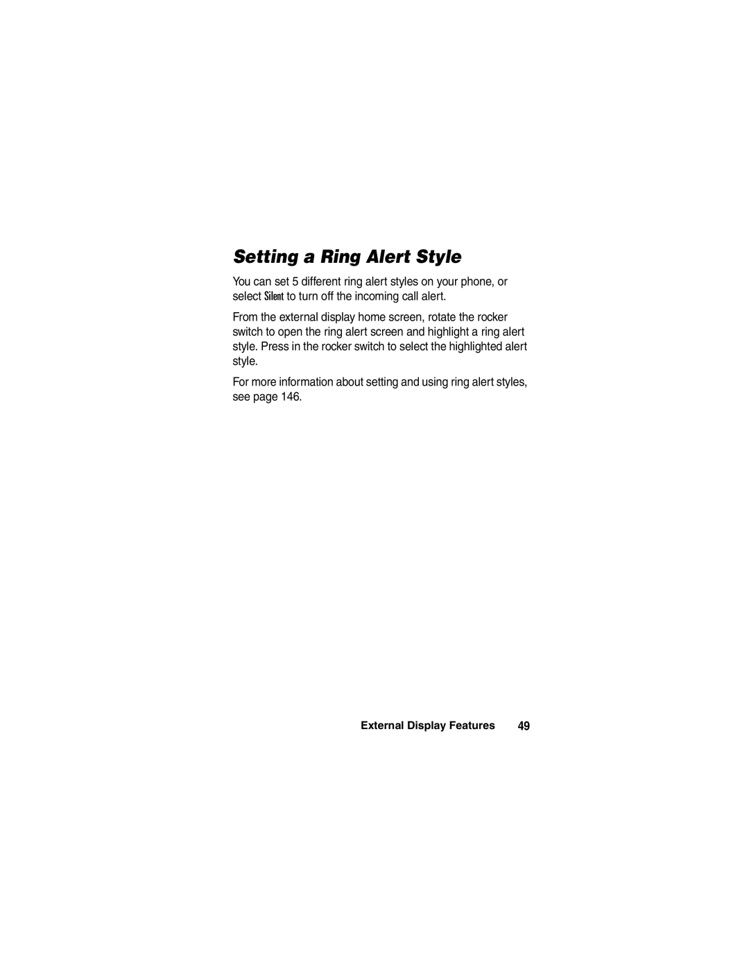 Motorola A780 manual Setting a Ring Alert Style 