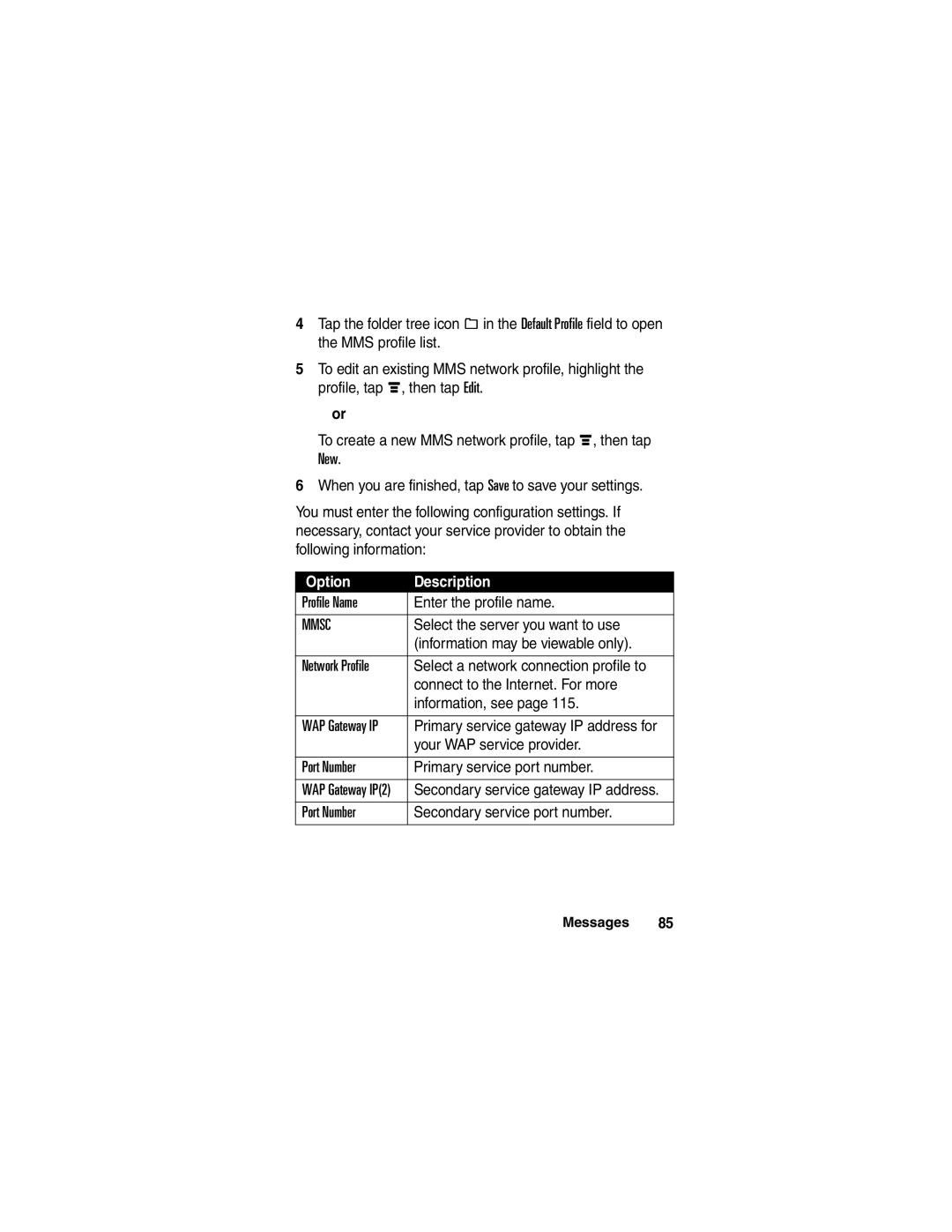 Motorola A780 manual Select the server you want to use, Information may be viewable only, Your WAP service provider 