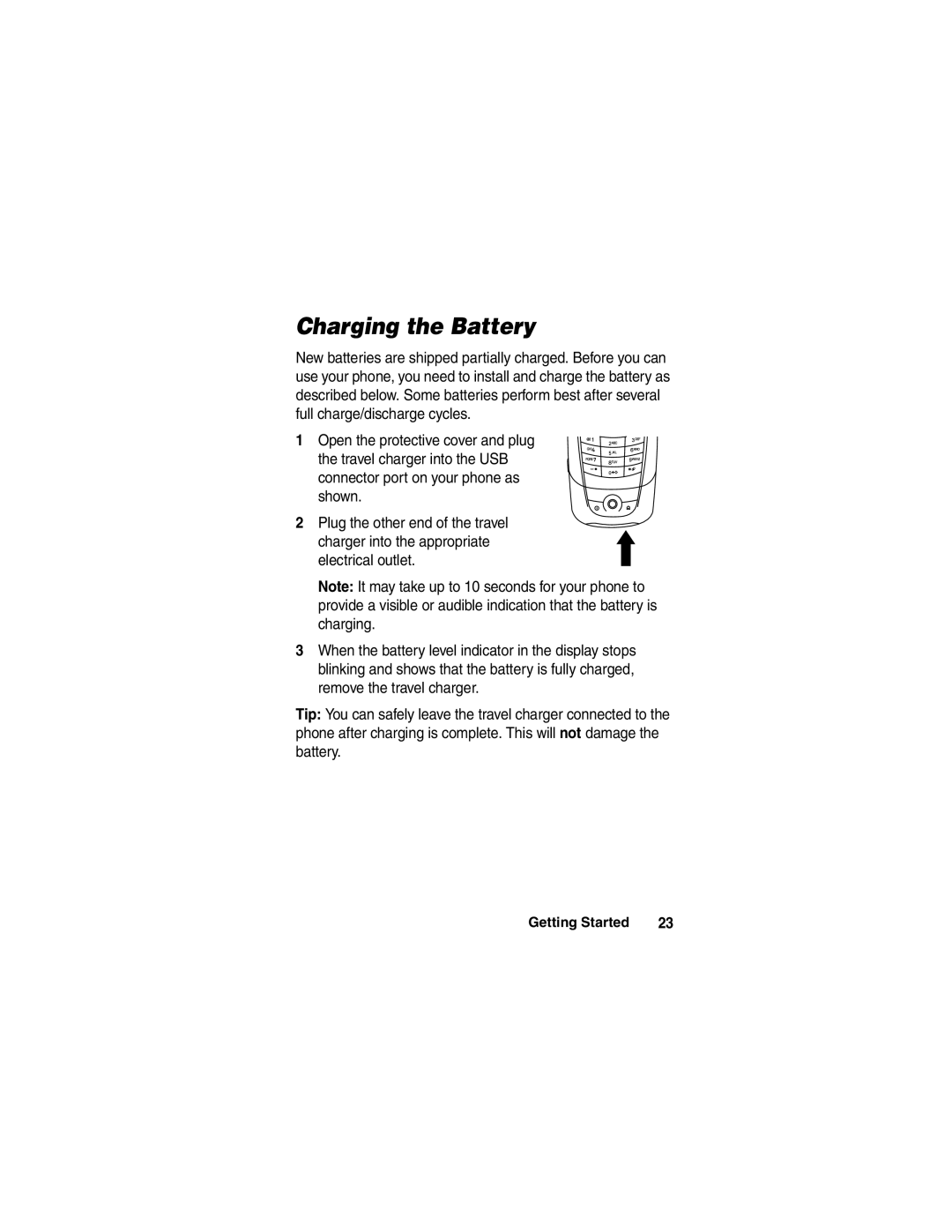Motorola A780 manual Charging the Battery 