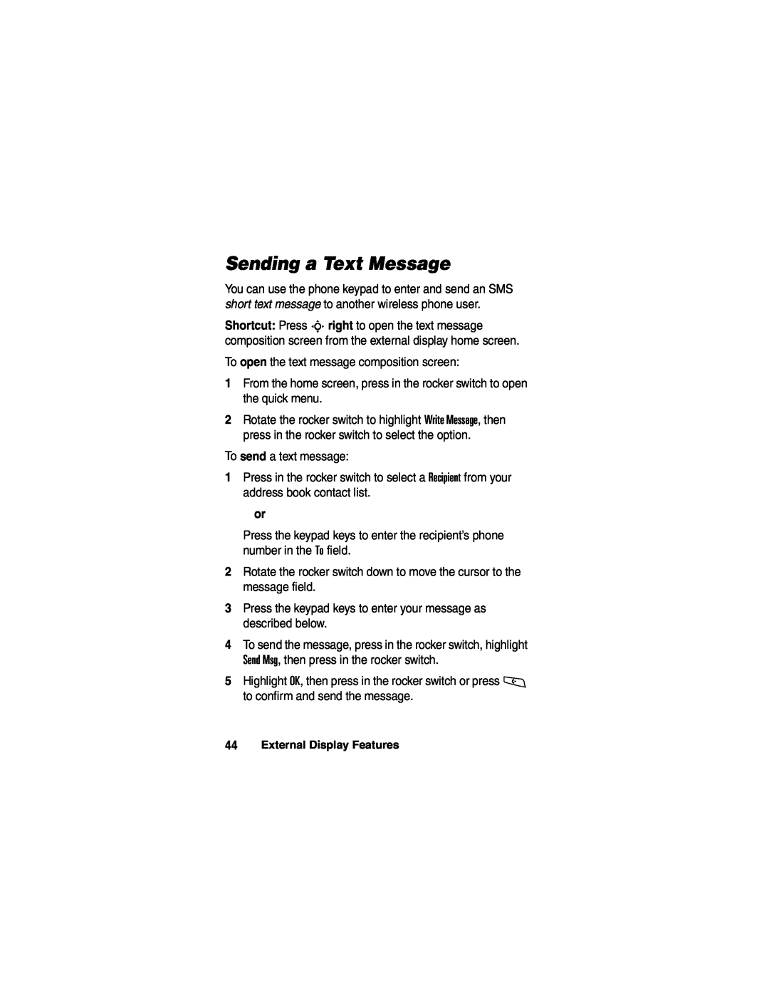 Motorola A780 manual Sending a Text Message 