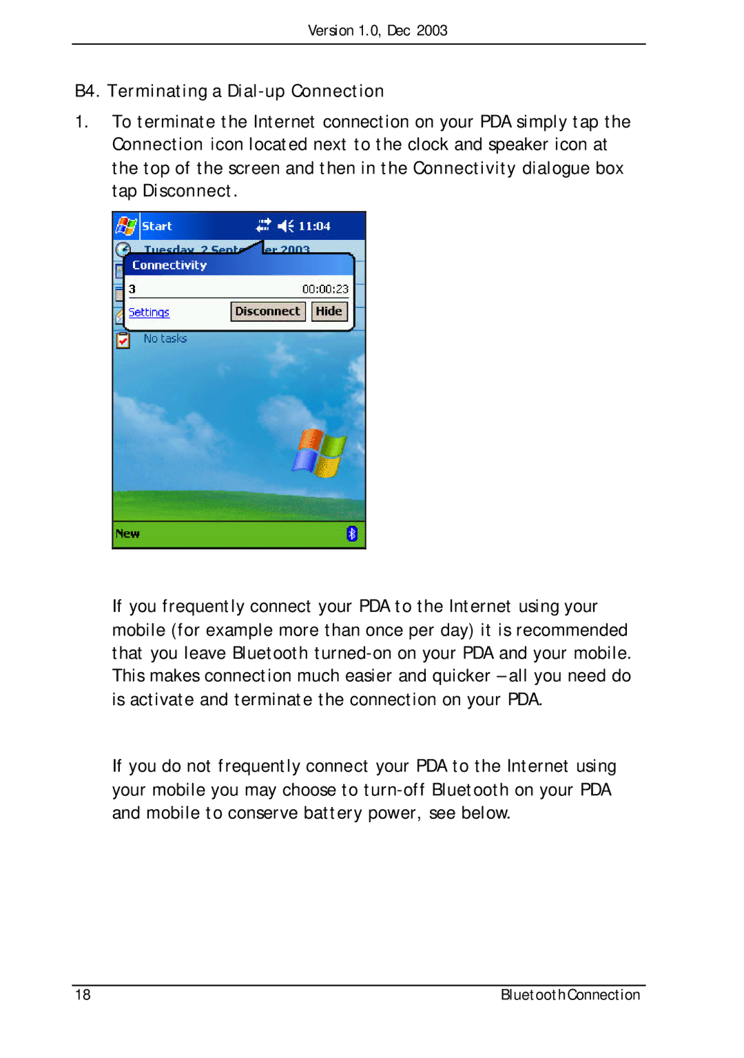 Motorola A835 manual B4. Terminating a Dial-up Connection 