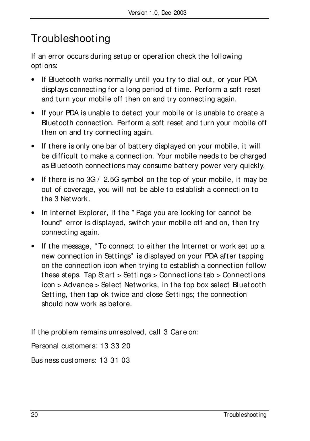 Motorola A835 manual Troubleshooting 