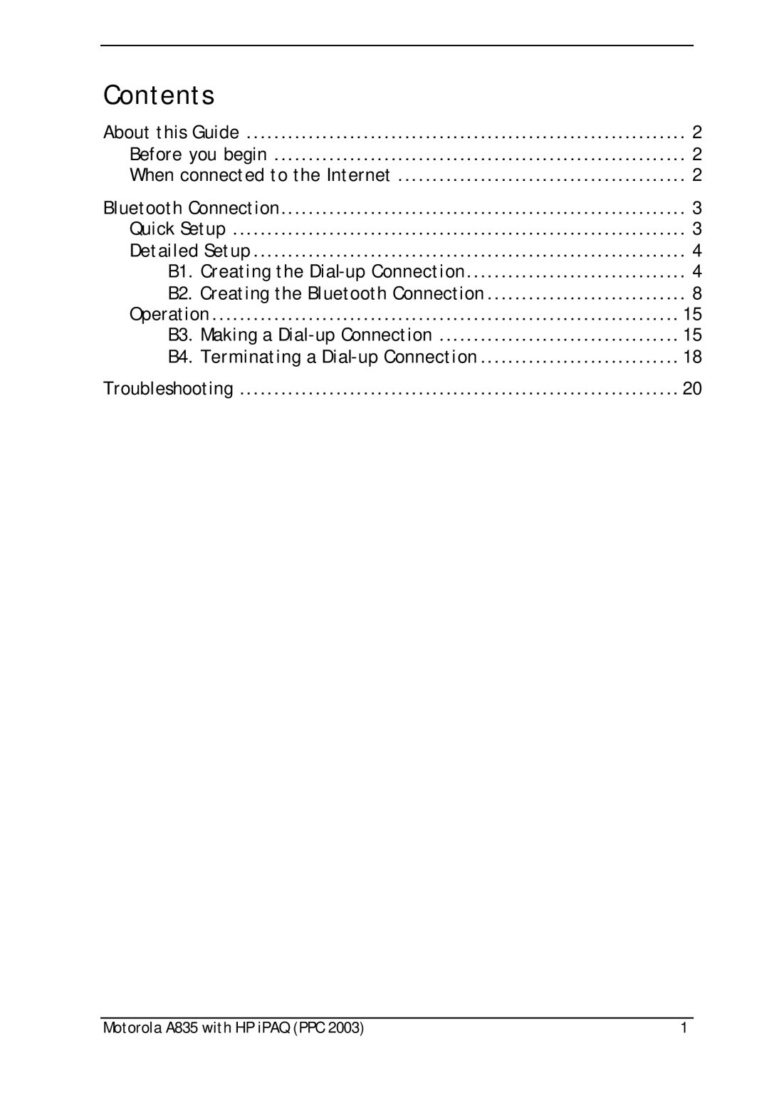 Motorola A835 manual Contents 